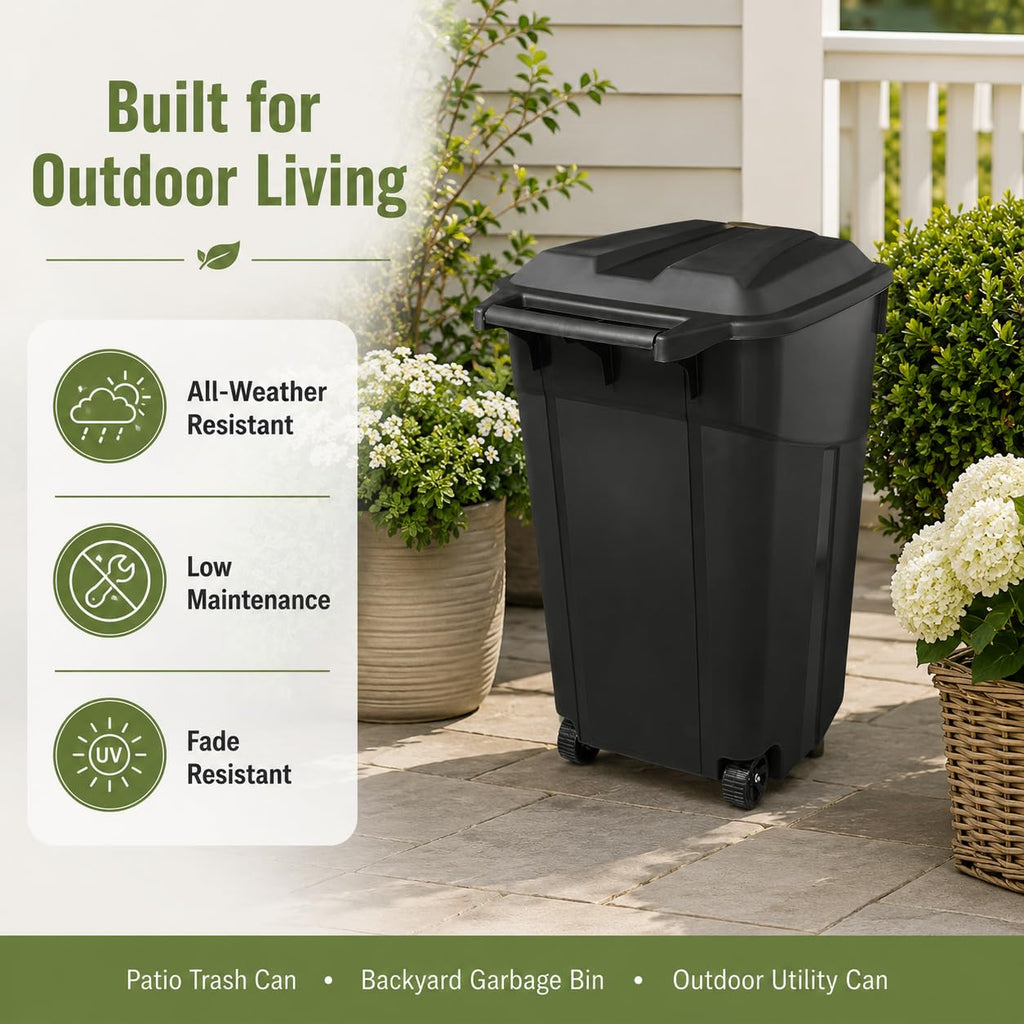 32 Gallon Wheeled Heavy-Duty Outdoor Trash Can O1783