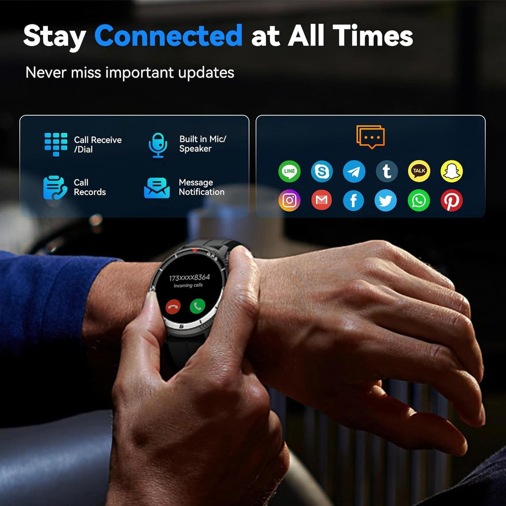 Black GPS Smartwatch with Heart Rate Monitor L6781