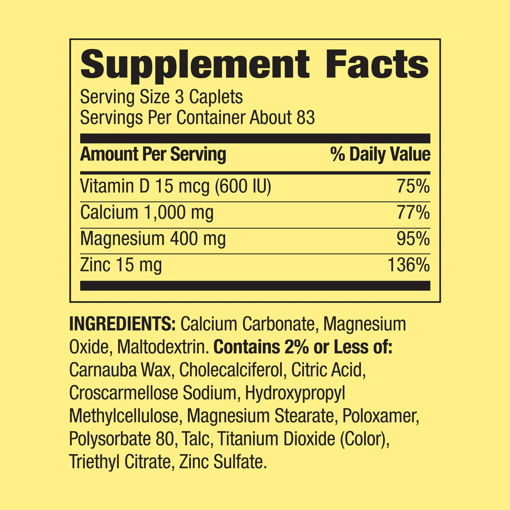 Calcium Magnesium Zinc with D3 Caplets 250ct R223300