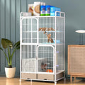White 4 Tier Cat Cage with Litter Box C9975