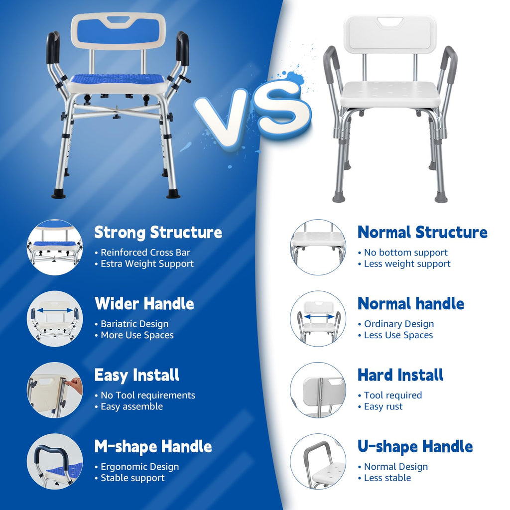 Blue Adjustable Shower Chair L493166