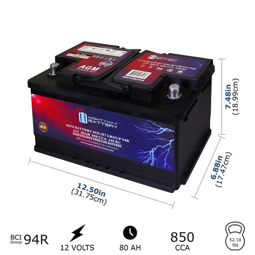 12V 80AH 850 CCA Replacement Battery H34098