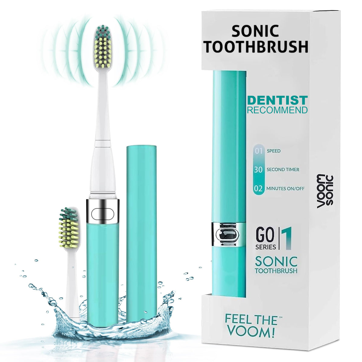 Black Blue 2-Pack Travel Electric Toothbrush M460585