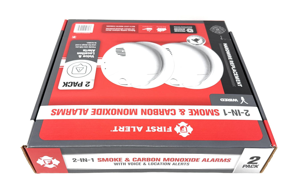 Combination Smoke & Carbon Monoxide Alarm, Hardwire Detector with Battery Backup, 2-Pack G491