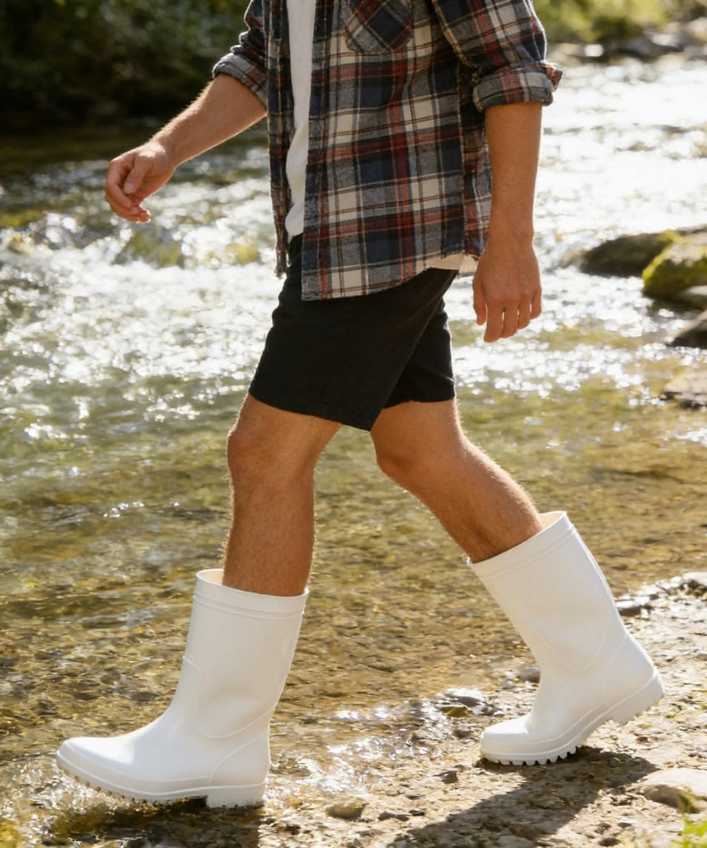 Mid-Calf Waterproof Anti-Slip Rubber Boots Q1486