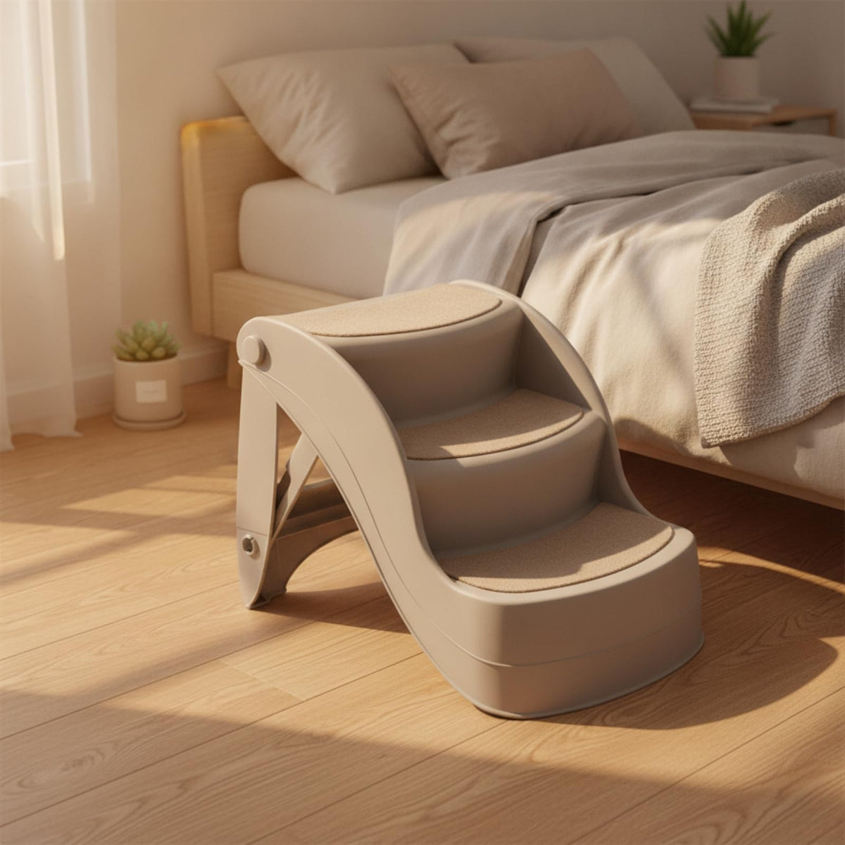Three Step Pet Stairs with Non Slip Pads Lightweight PP Build N664941
