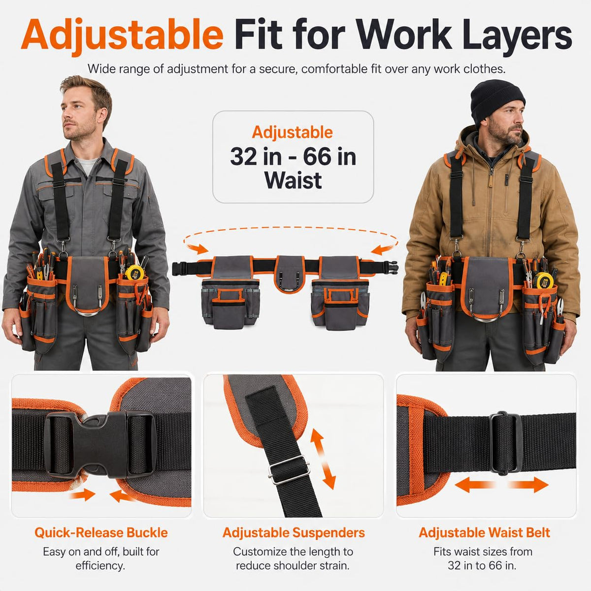Heavy Duty Magnetic Tool Belt with Suspenders C918