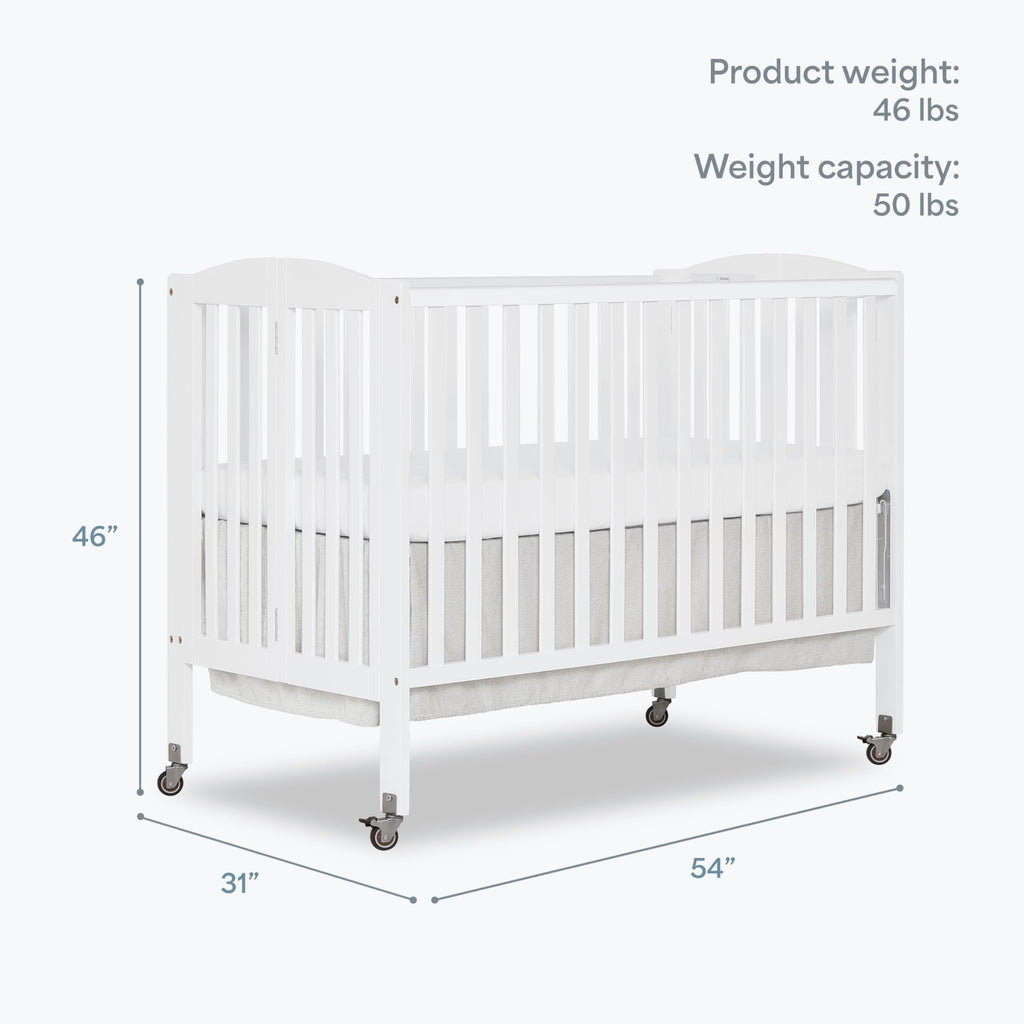 Full Size 2-in-1 Folding Baby Crib White C32681