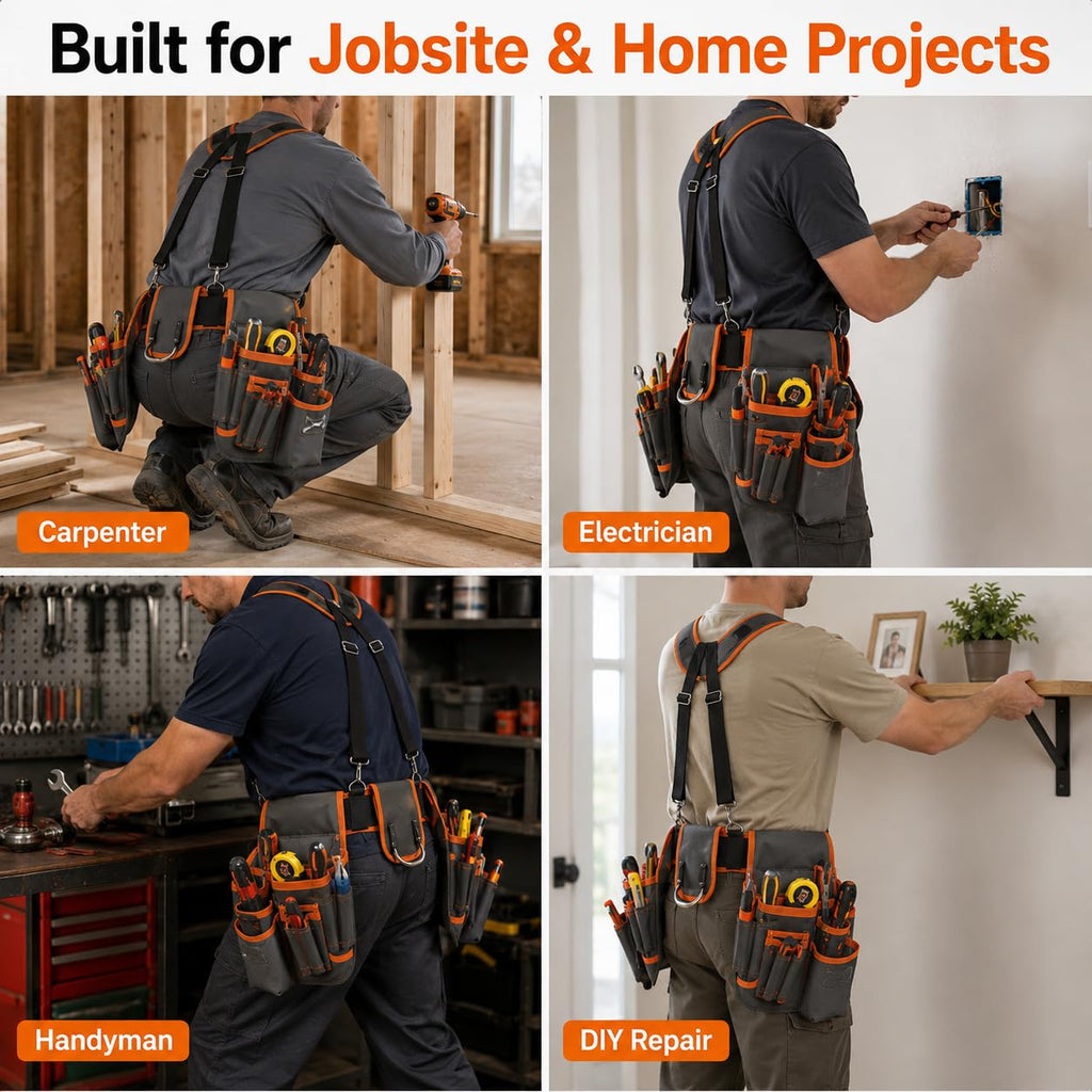 Heavy Duty Magnetic Tool Belt with Suspenders C918