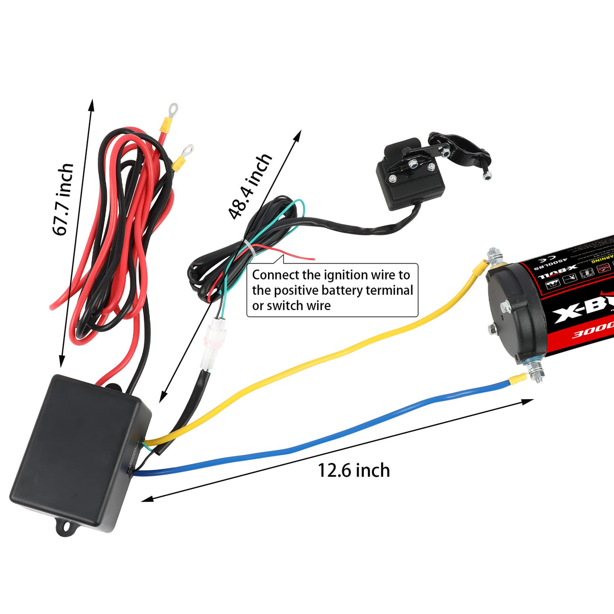 12V 3000LBS Synthetic Rope Electric Winch with Mounting Bracket V67292