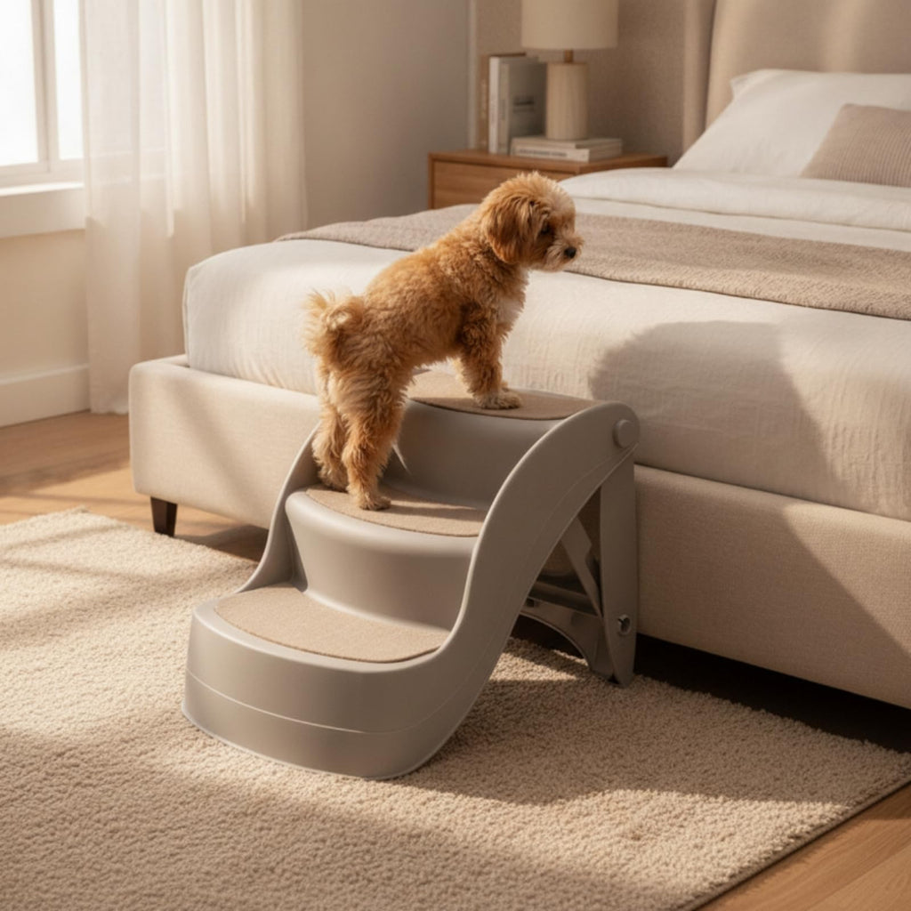 Three Step Pet Stairs with Non Slip Pads Lightweight PP Build N664941