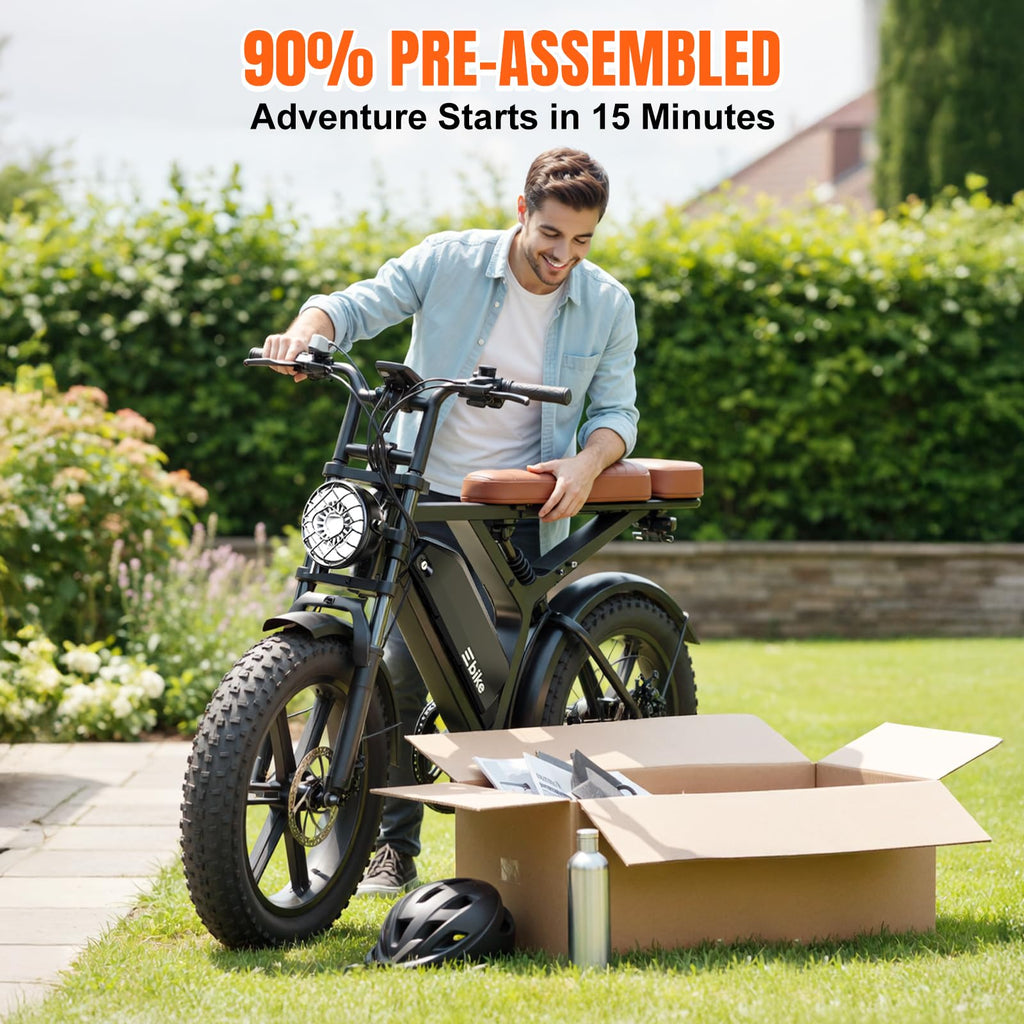 Electric Bike 48V 15 Ah Battery 2000W Peak Motor J3924