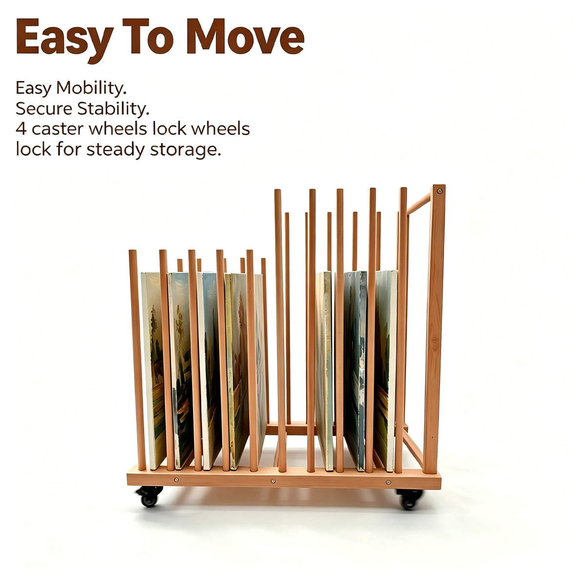 Art Storage Rack with Wheels O655