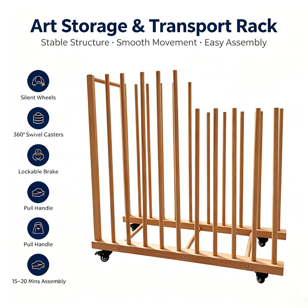 Art Storage Rack with Wheels O655