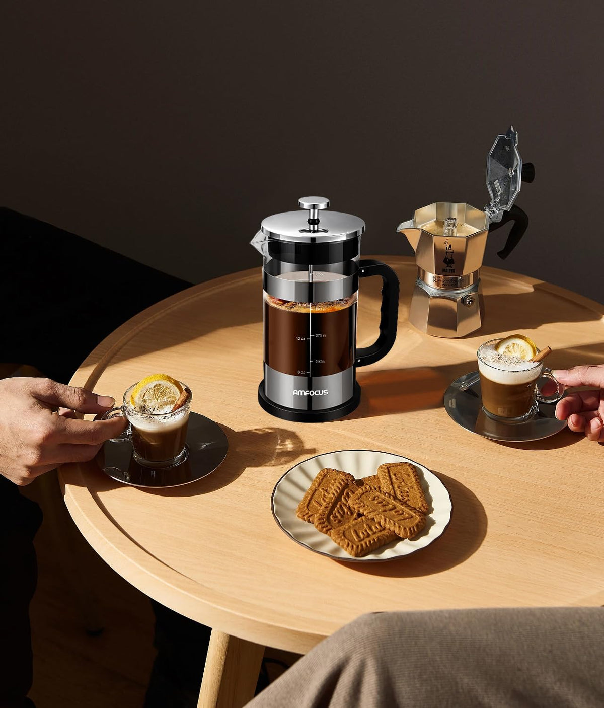 French Press Coffee Maker 21OZ Borosilicate Glass V84764