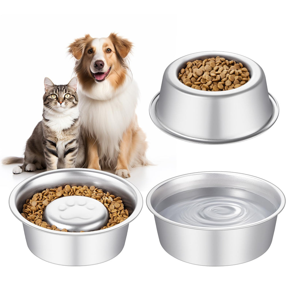 Stainless Steel Pet Dog Water and Food Bowl, 2-Pack X374580
