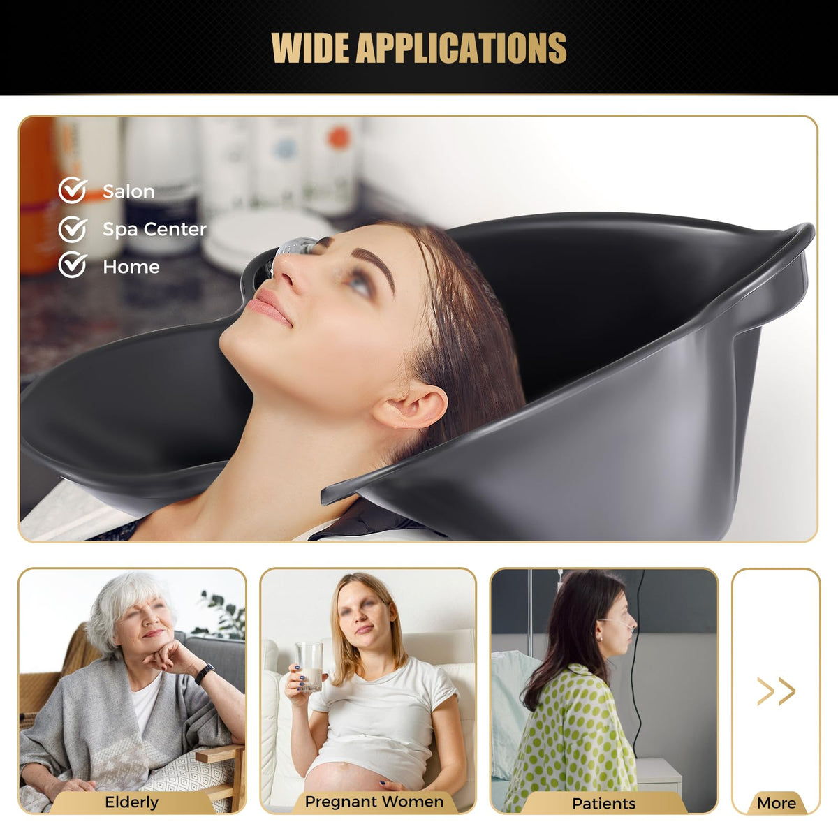 Portable Height & Angle Adjustable Shampoo Bowl C27208