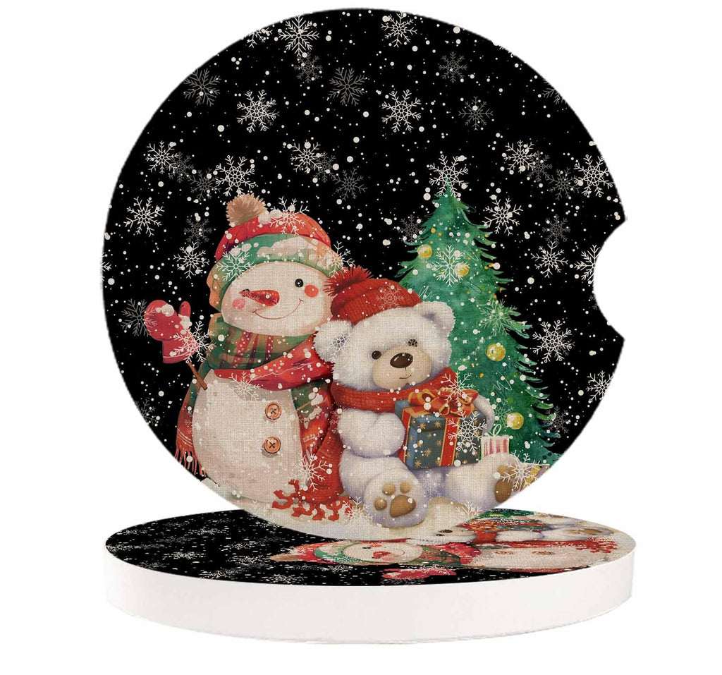 Black Ceramic Car Coasters 2 Piece Set M958
