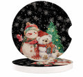 Black Ceramic Car Coasters 2 Piece Set M958