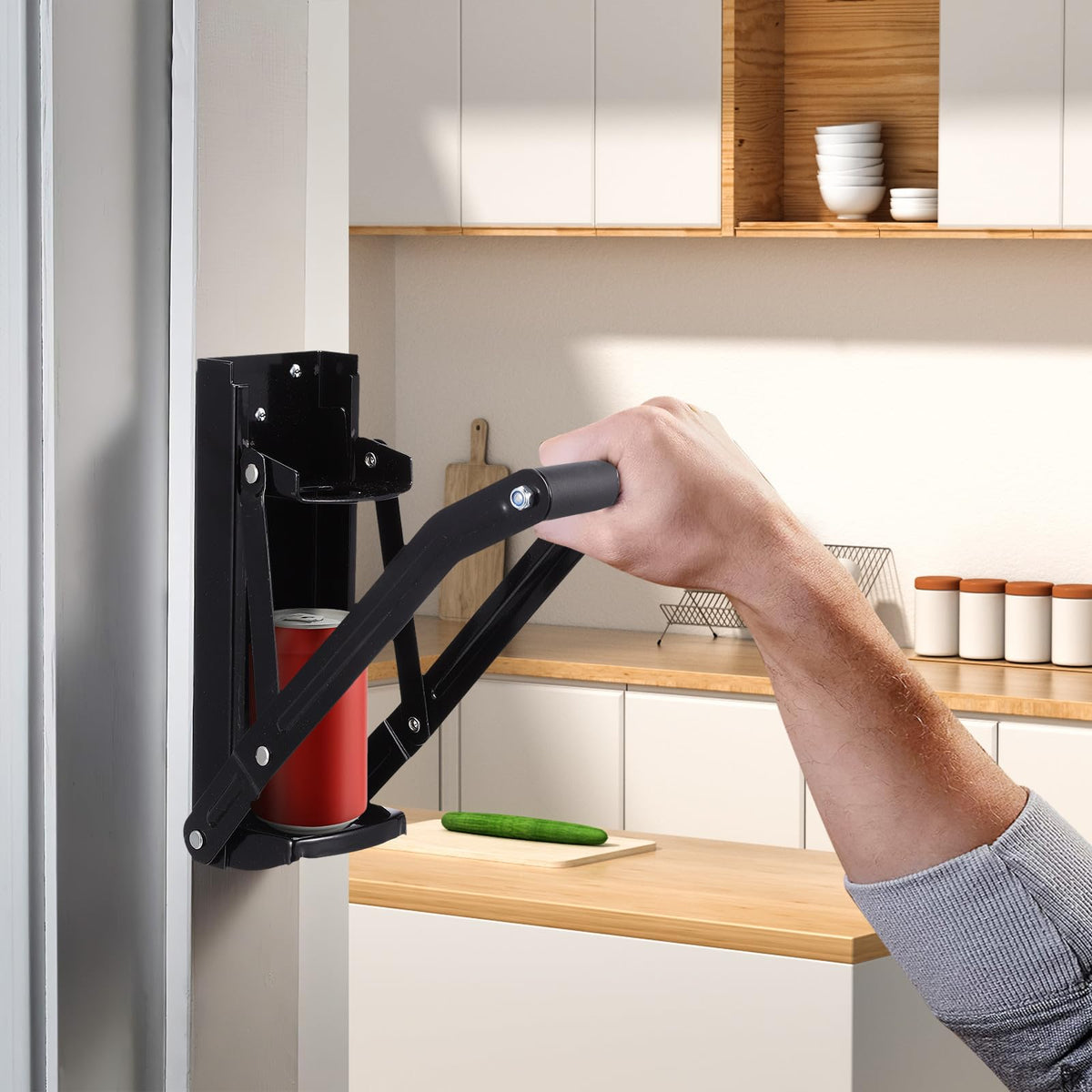 Wall Mounted Can Crusher with Folding Handle A47295