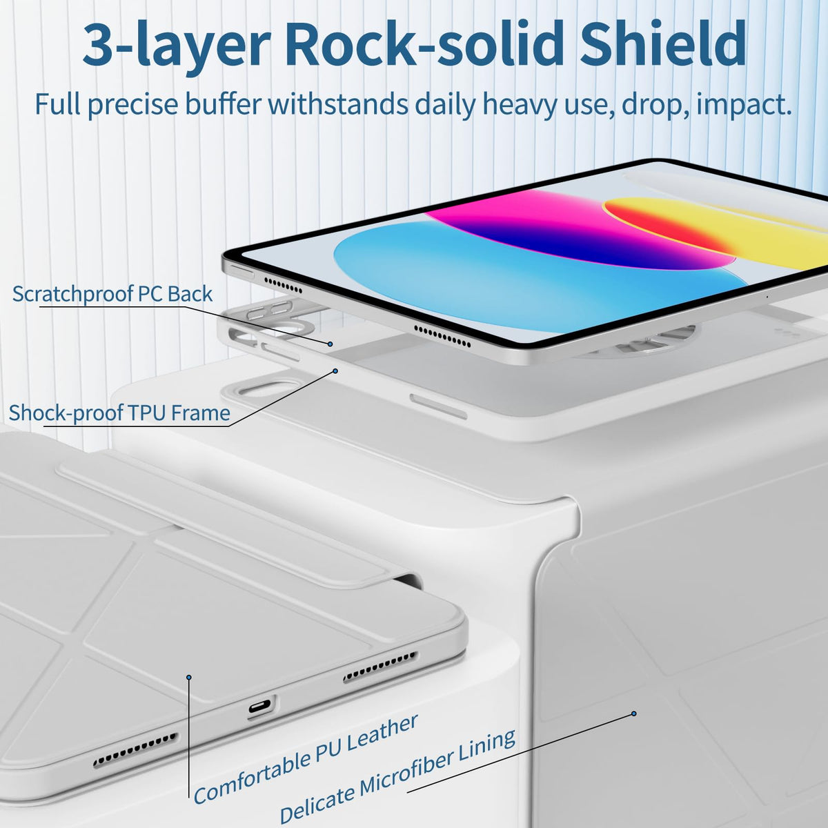 Clear Case for iPad Air 11 inch & 10.9" with Pencil Holder, Gray C42437
