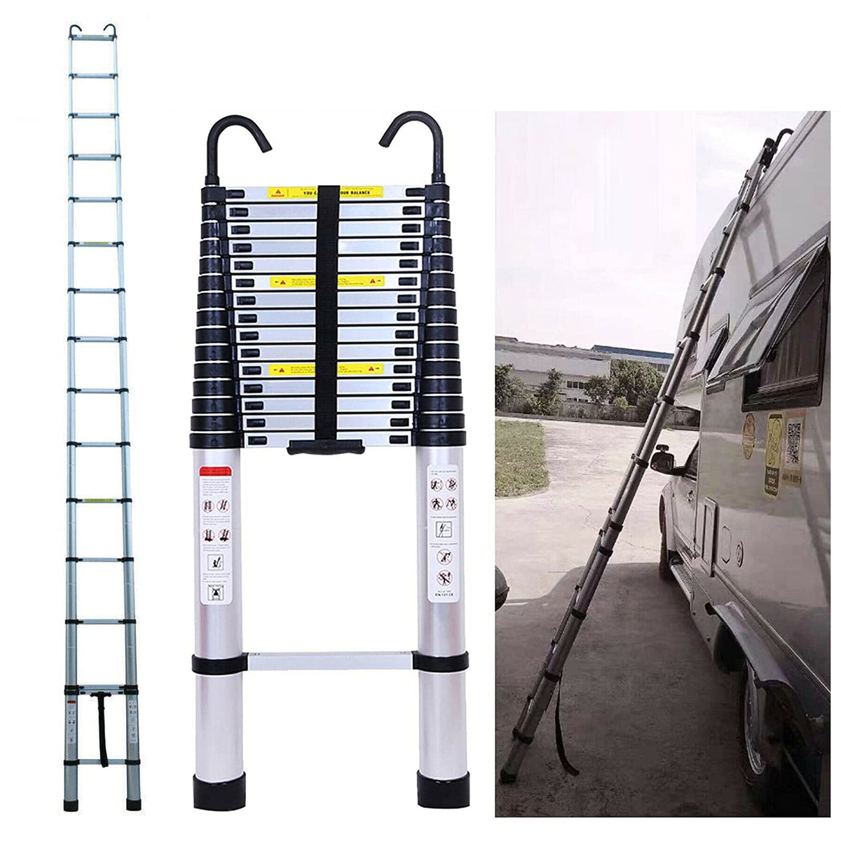 Telescoping Extension Ladder 20.34FT 330 Pound Capacity J280866