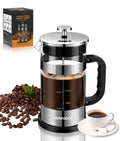 French Press Coffee Maker 21OZ Borosilicate Glass V84764