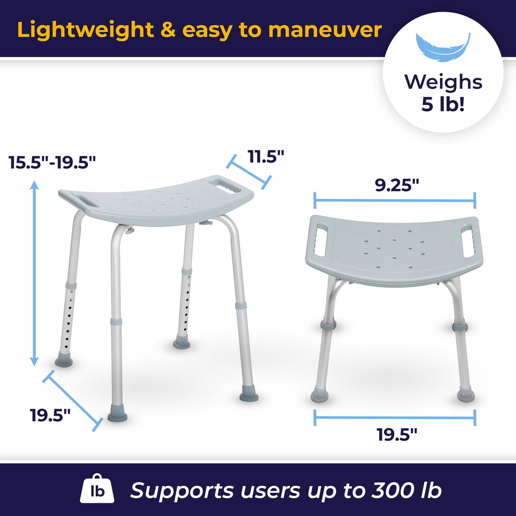 Adjustable Non-Slip Aluminum Shower and Bath Chair D502693