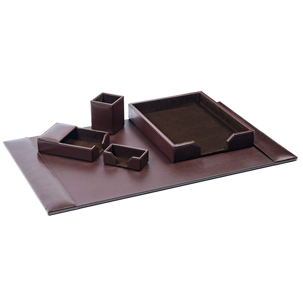 Bonded Leather Desk Set 5 Piece I22785