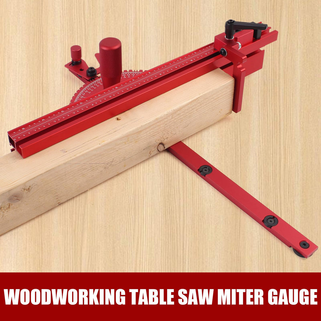 Aluminum Precision Miter Gauge with T-Track Fence and Flip Stop D92791
