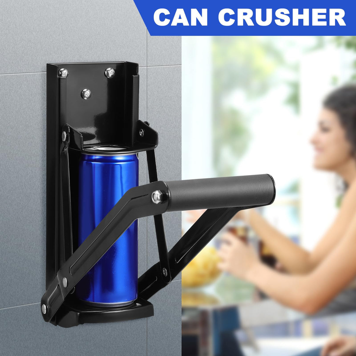Wall Mounted Can Crusher with Folding Handle A47295