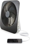 10 in Portable Desk Fan 2-Speed with USB Port Q329262