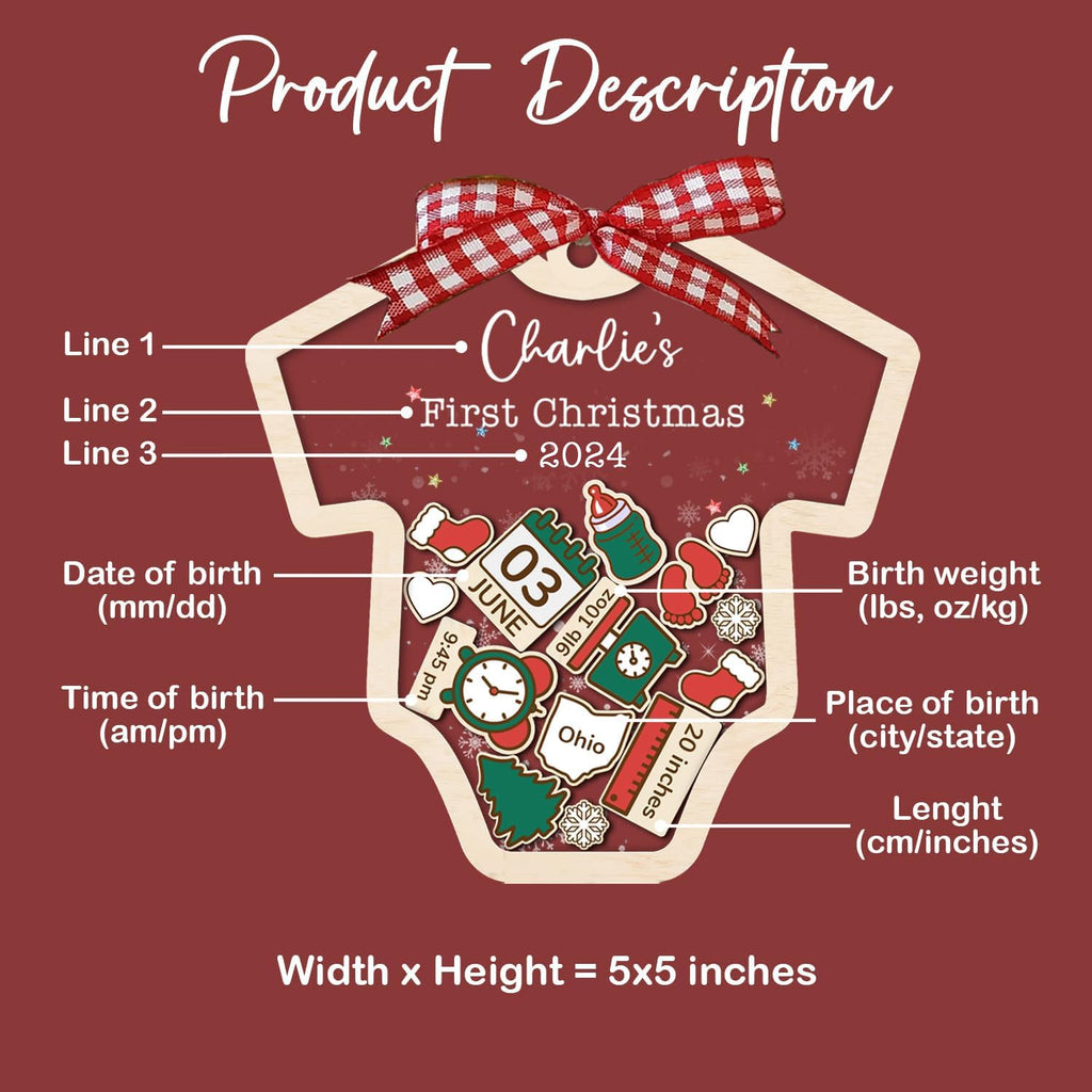 Baby's First Christmas Ornament 2026 Acrylic Wooden 5" M77635