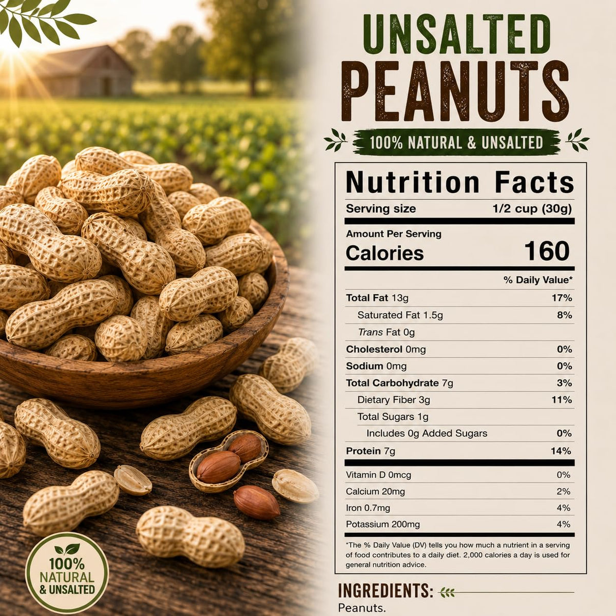 4 LB Unsalted Roasted Peanuts In Shell V116