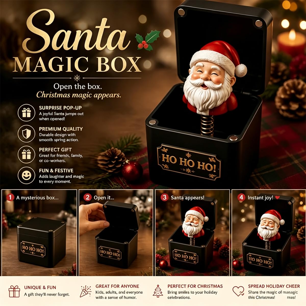 Black & Gold Pop-Up Jack in the Box V313