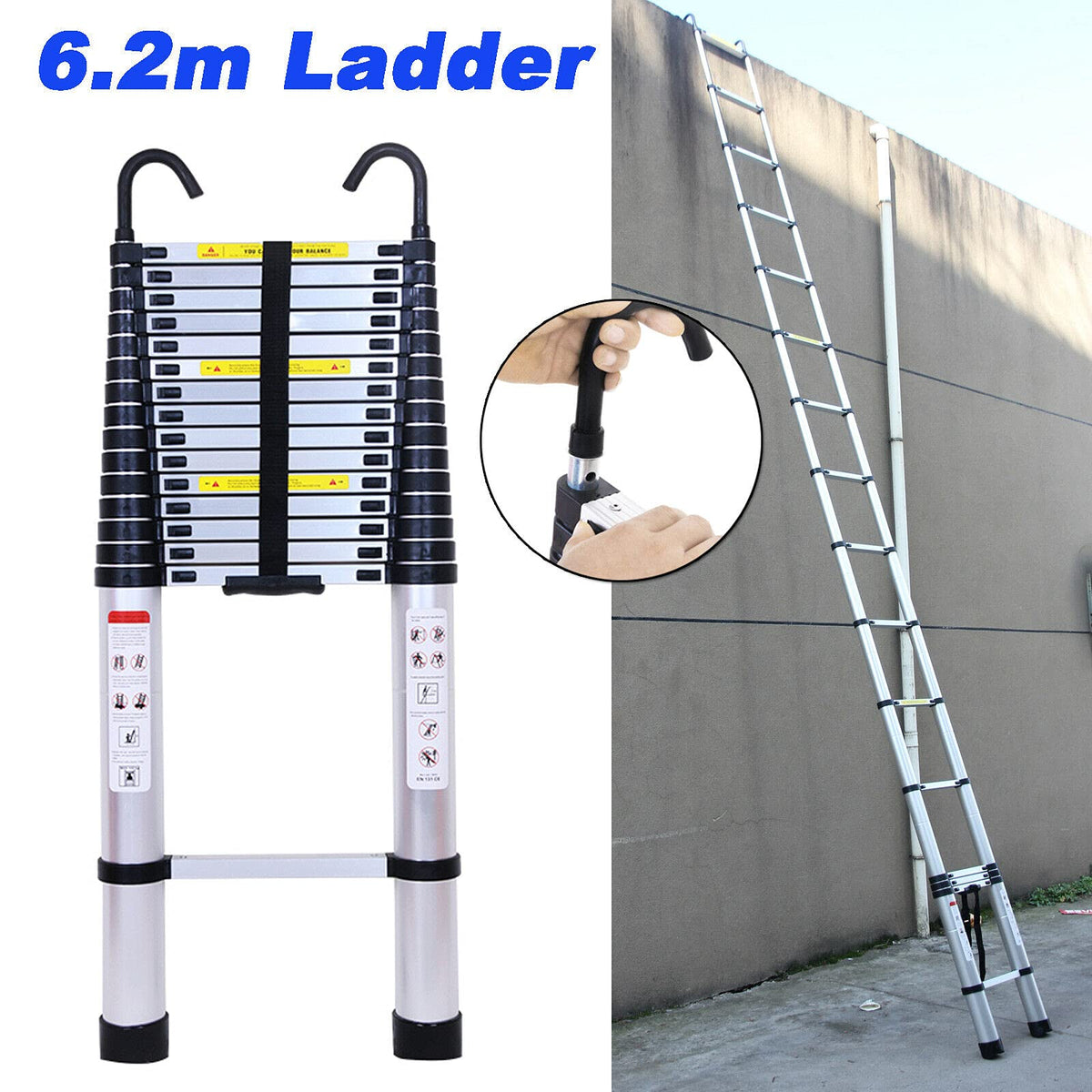 Telescoping Extension Ladder 20.34FT 330 Pound Capacity J280866