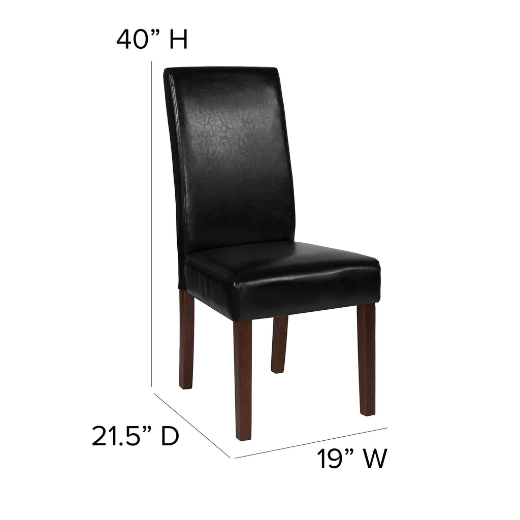 Black Faux Leather Parsons Chair 6-Pack C459318