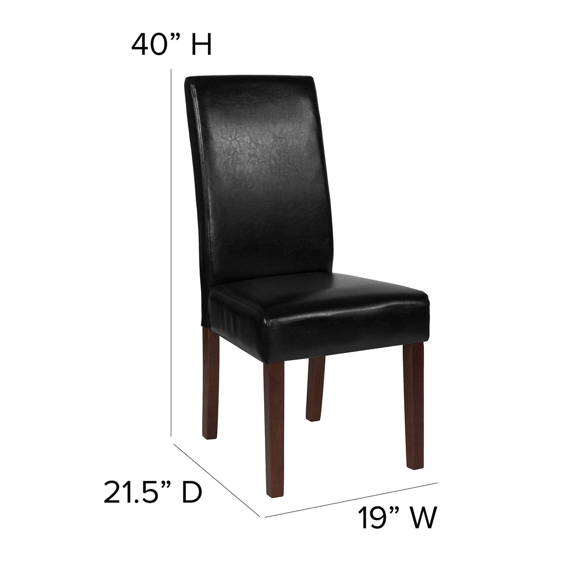 Black Faux Leather Parsons Chair 6-Pack C459318