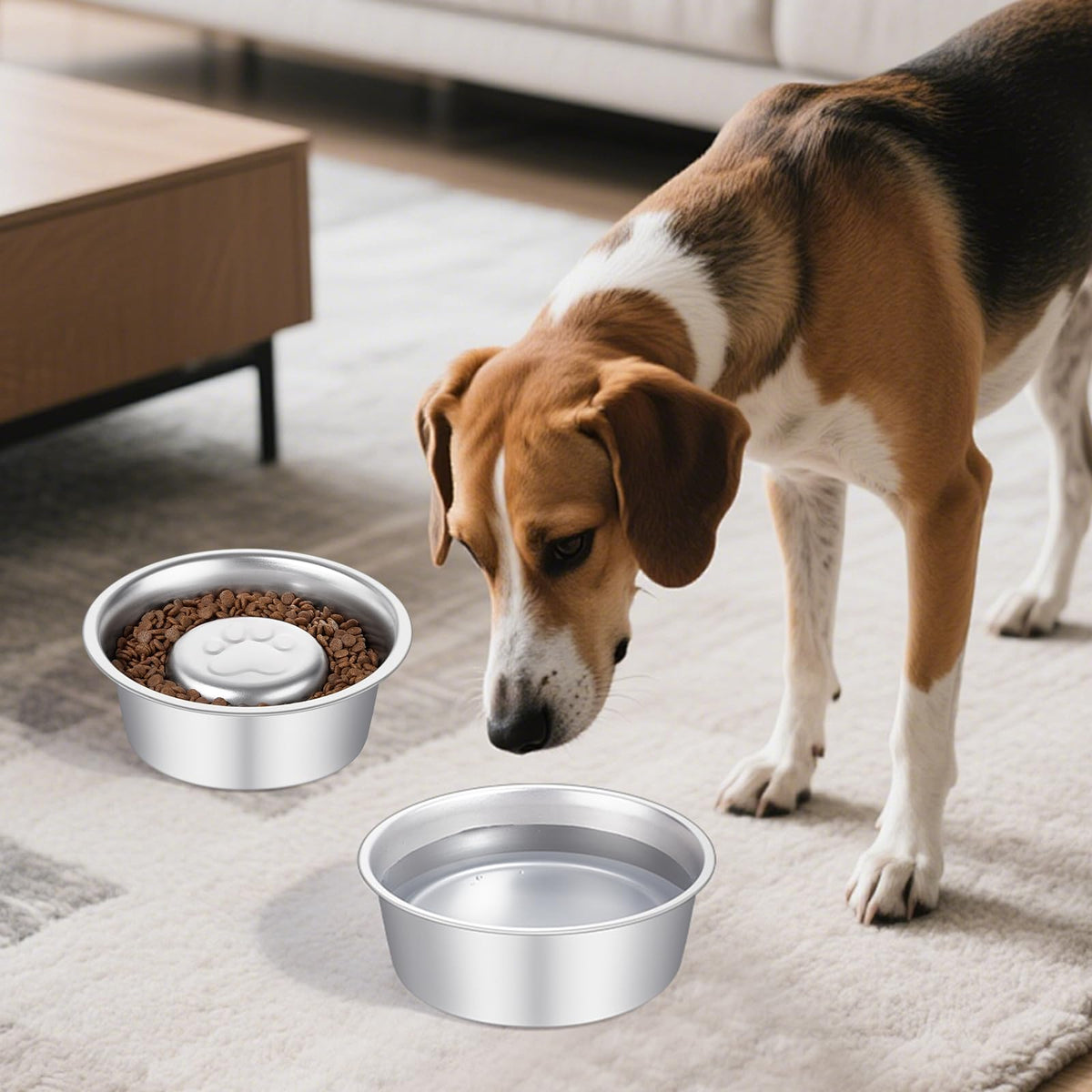Stainless Steel Pet Dog Water and Food Bowl, 2-Pack X374580