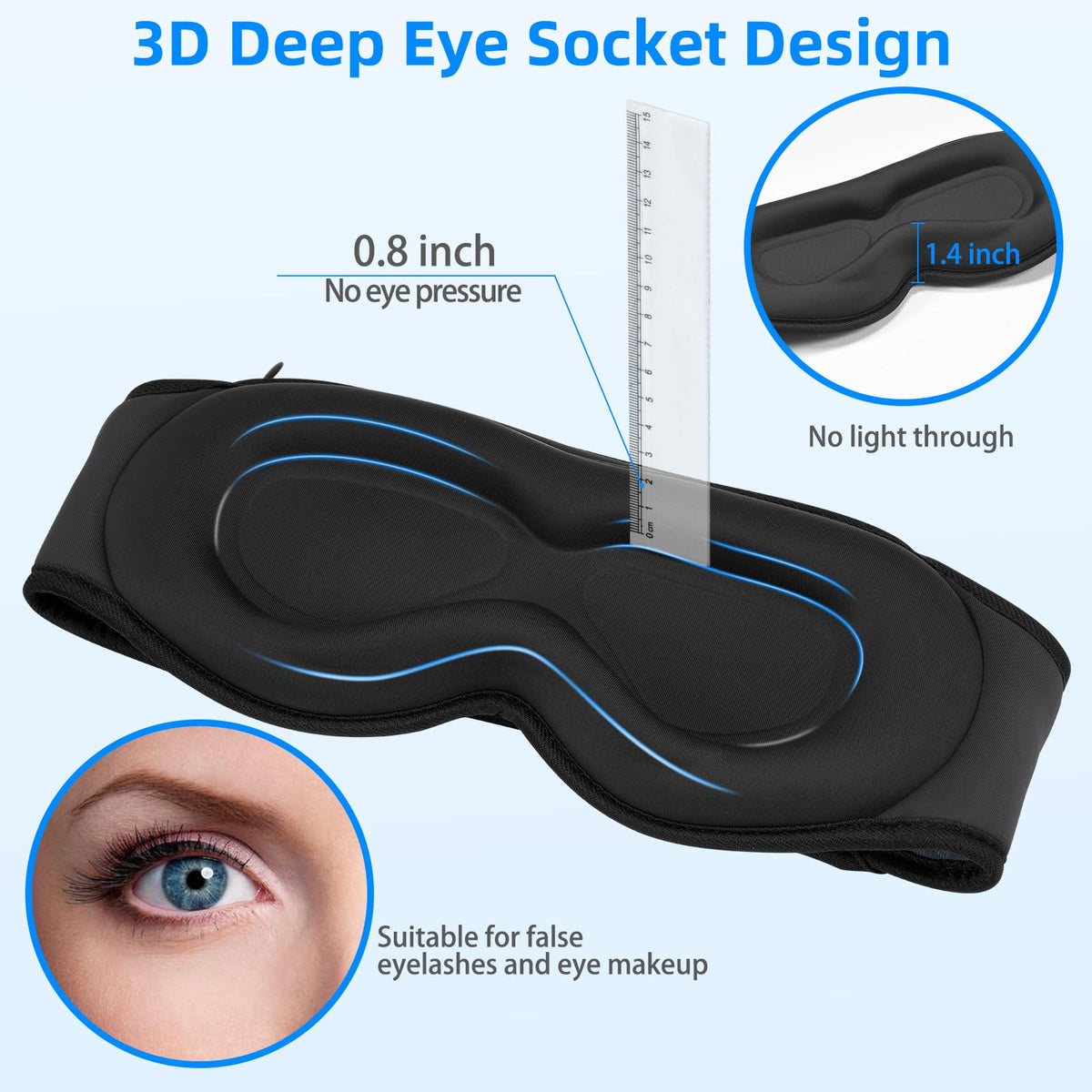 Adjustable Bluetooth 3D Sleep Mask Q89582