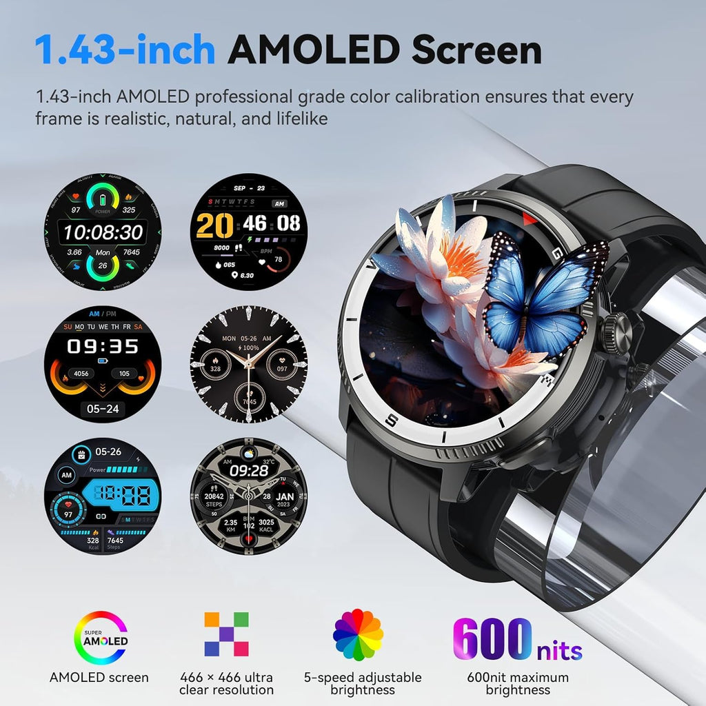 Black GPS Smartwatch with Heart Rate Monitor L6781