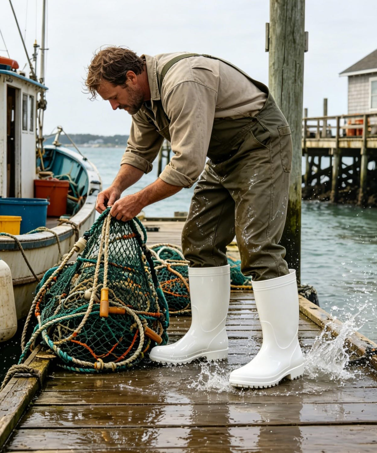 Mid-Calf Waterproof Anti-Slip Rubber Boots Q1486