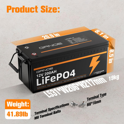 12V 200Ah LiFePO4 Lithium Battery 2Pack B66746
