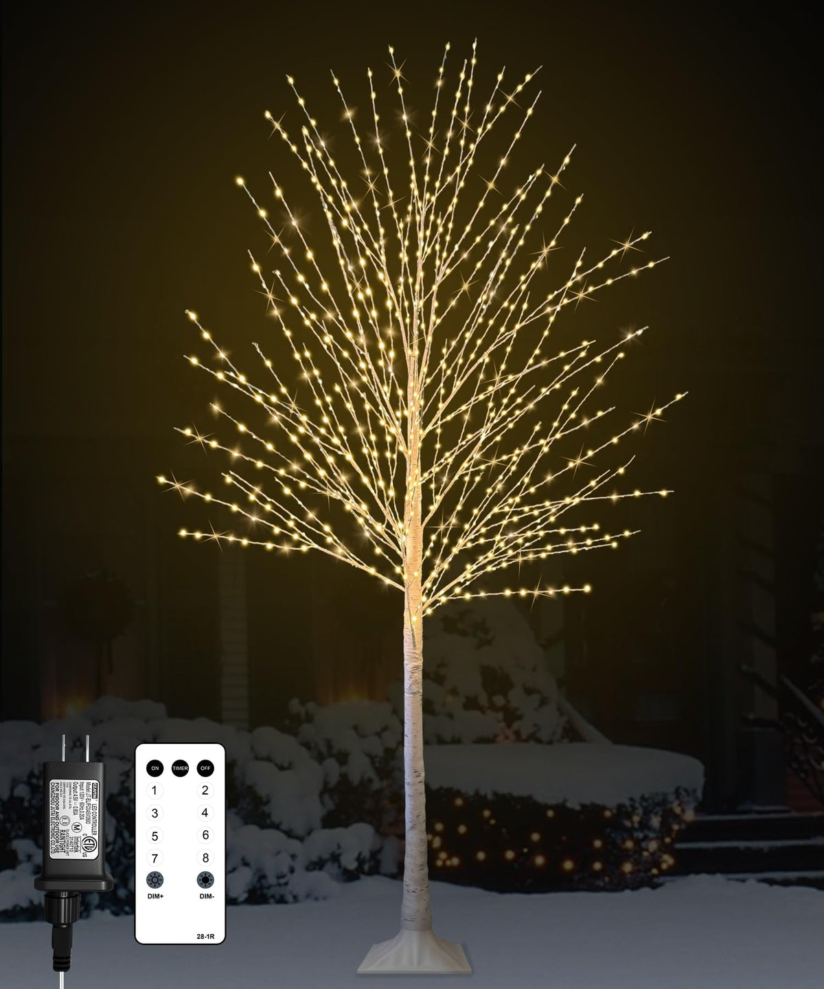 6FT Lighted Birch Tree with 880 LED Lights F9576