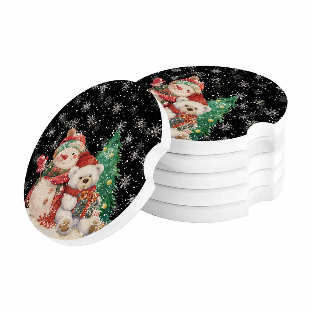 Black Ceramic Car Coasters 2 Piece Set M958