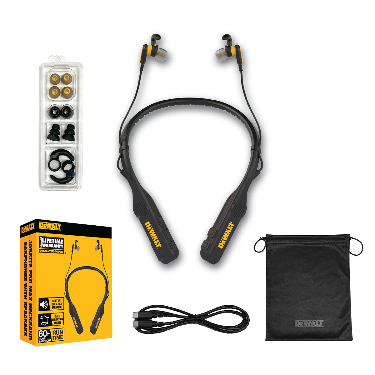 Black 2-in-1 Neckband Bluetooth Headphones P43810