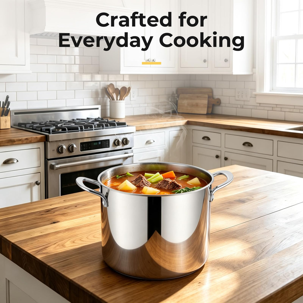 8QT Stainless Steel Stock Pot with Lid P1140