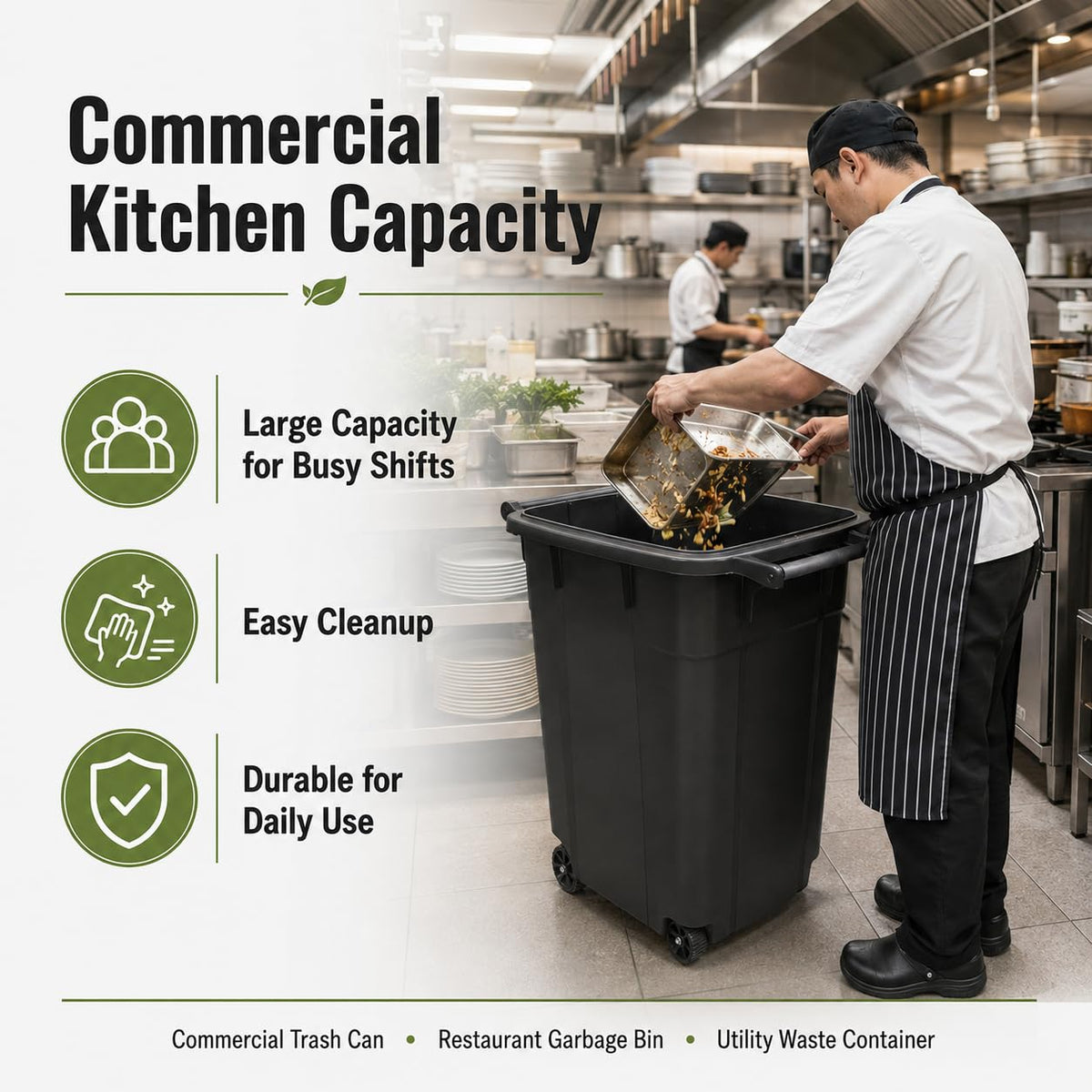 32 Gallon Wheeled Heavy-Duty Outdoor Trash Can O1783