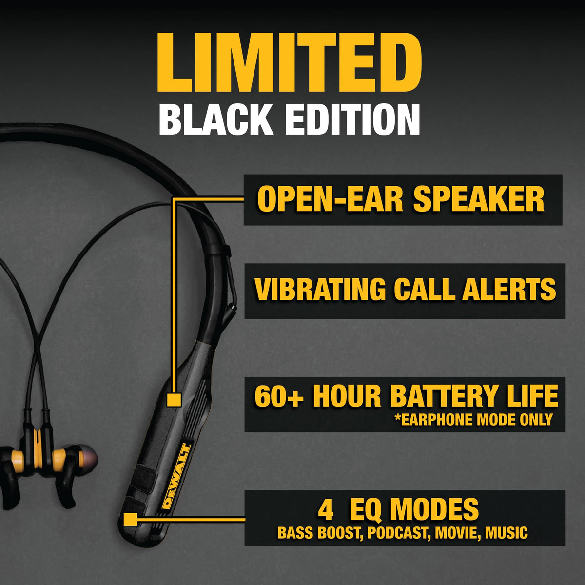 Black 2-in-1 Neckband Bluetooth Headphones P43810