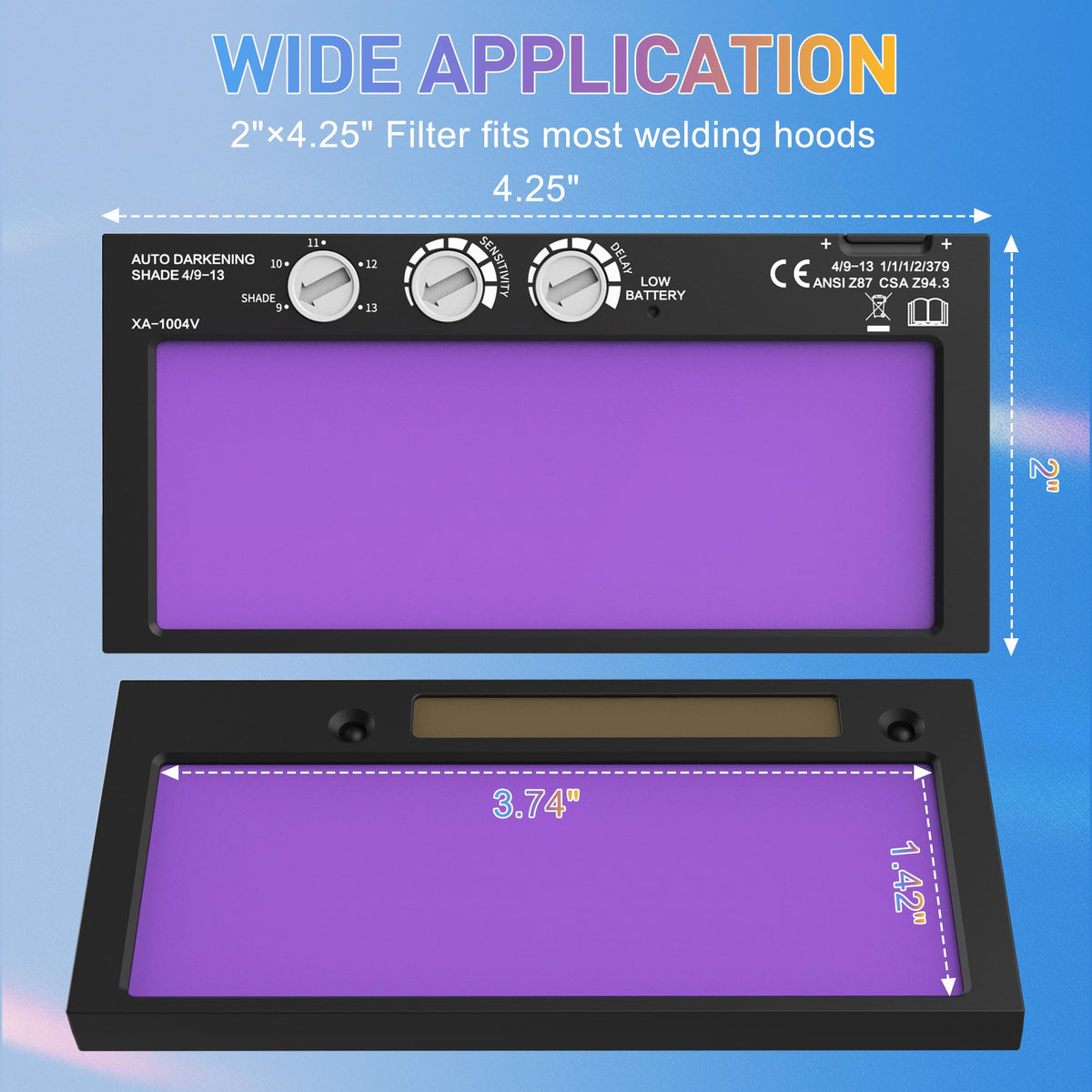 Auto Darkening Welding Lens Variable Shade 4/9-13 G340627